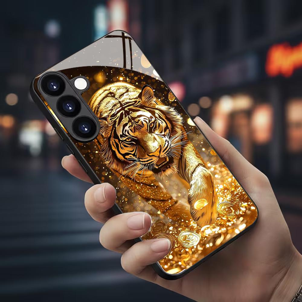 Tiger pattern glass Phone Case – Phone Cases For Samsung S21 5G recenzja i cena